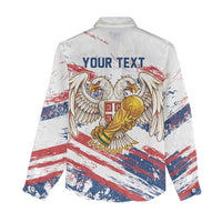 Serbia Take Me To America Personalized Women Casual Shirt Strong Eagle Pride