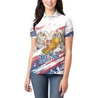 Serbia Take Me To America Personalized Women Polo Shirt Strong Eagle Pride