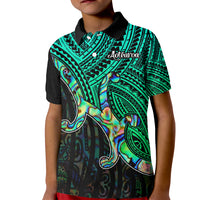 Maori Kid Polo Shirt Aotearoa Papua Shell with Tribal Pattern - Wonder Print Shop