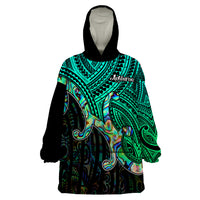 Maori Wearable Blanket Hoodie Aotearoa Papua Shell with Tribal Pattern - Wonder Print Shop