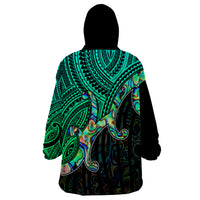 Maori Wearable Blanket Hoodie Aotearoa Papua Shell with Tribal Pattern - Wonder Print Shop