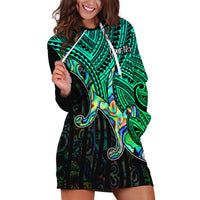 Custom Maori Hoodie Dress Aotearoa Papua Shell with Tribal Pattern - Wonder Print Shop