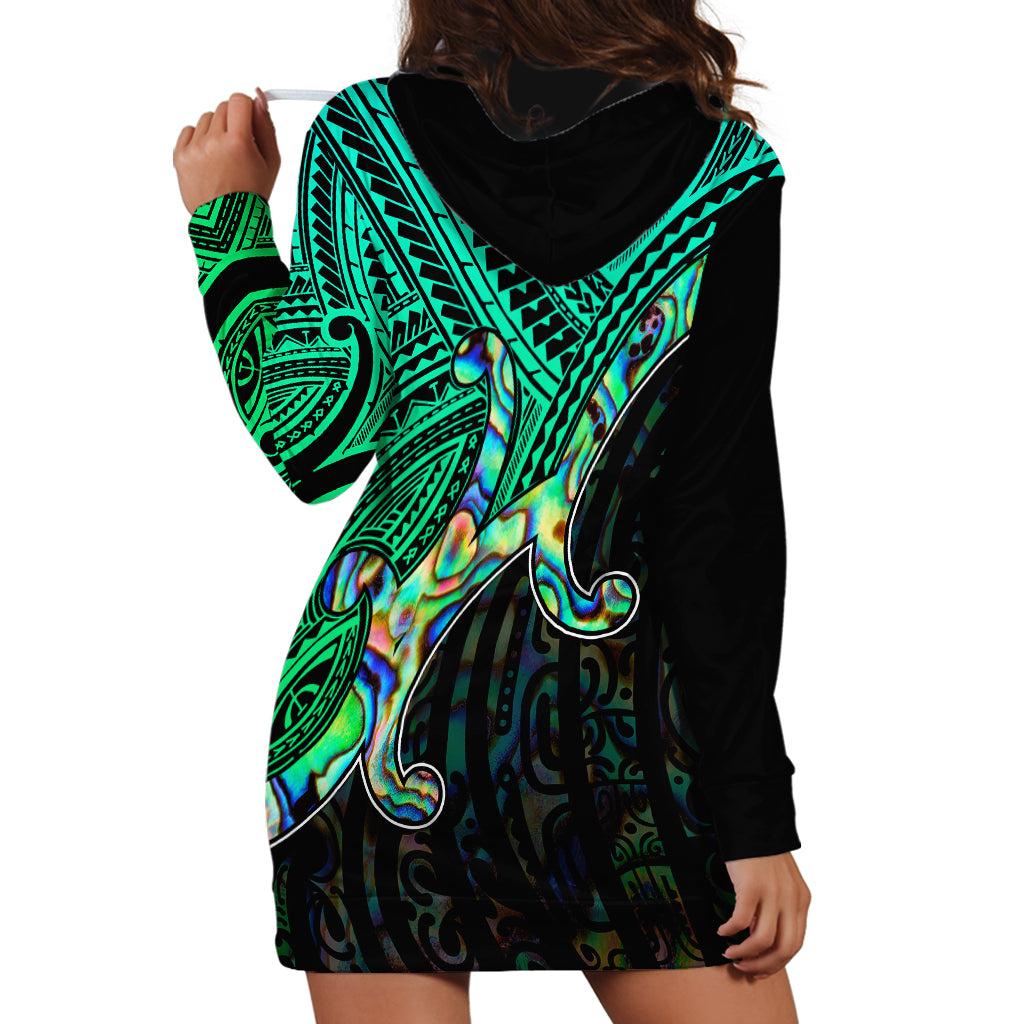 Custom Maori Hoodie Dress Aotearoa Papua Shell with Tribal Pattern - Wonder Print Shop