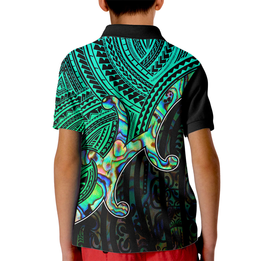 Custom Maori Kid Polo Shirt Aotearoa Papua Shell with Tribal Pattern - Wonder Print Shop