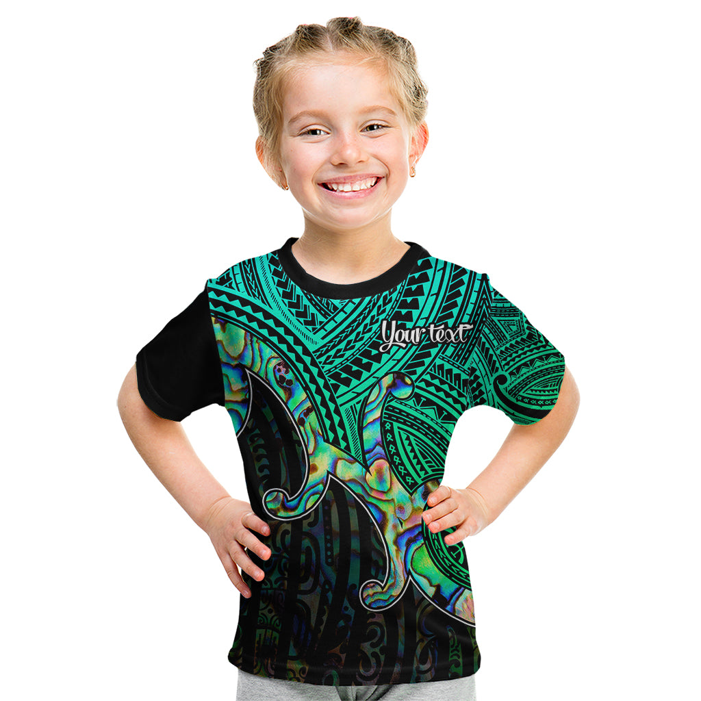 Custom Maori Kid T Shirt Aotearoa Papua Shell with Tribal Pattern - Wonder Print Shop