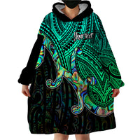 Custom Maori Wearable Blanket Hoodie Aotearoa Papua Shell with Tribal Pattern - Wonder Print Shop