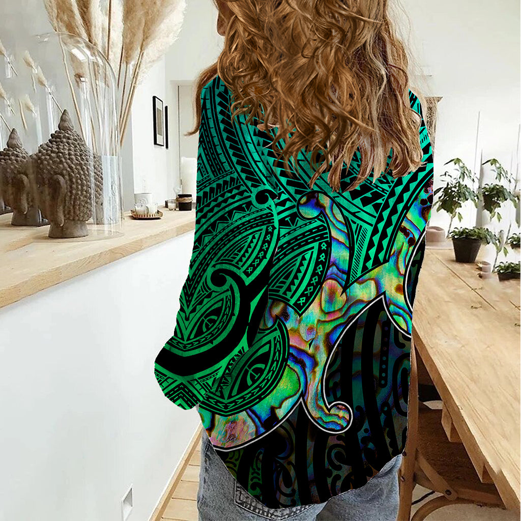 Custom Maori Women Casual Shirt Aotearoa Papua Shell with Tribal Pattern - Wonder Print Shop