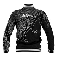 Aotearoa Polynesian Baseball Jacket with Maori Koru Black LT9 - Wonder Print Shop