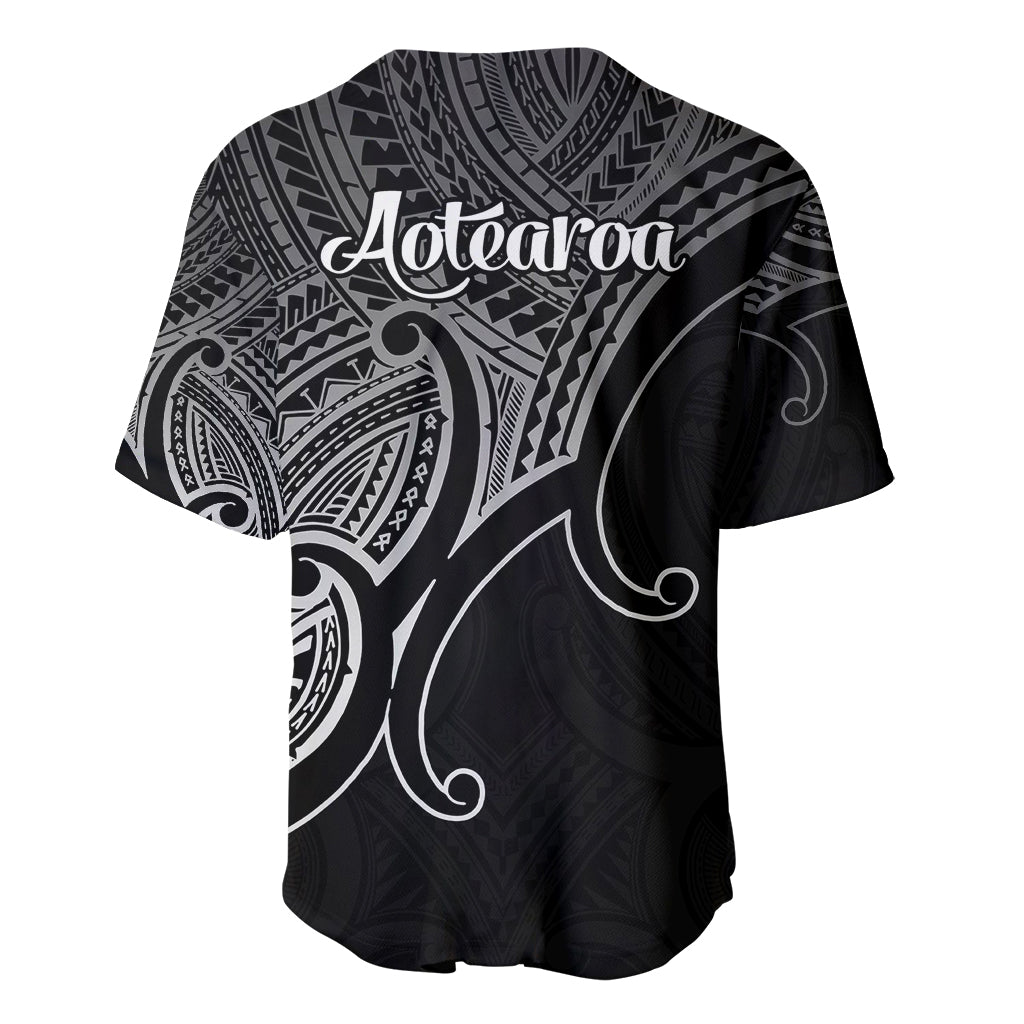Aotearoa Polynesian Baseball Jersey with Maori Koru Black LT9 - Wonder Print Shop