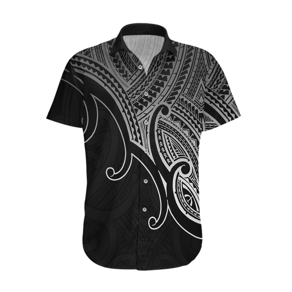 Aotearoa Polynesian Hawaiian Shirt with Maori Koru Black - Wonder Print Shop