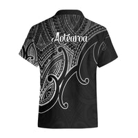 Aotearoa Polynesian Hawaiian Shirt with Maori Koru Black - Wonder Print Shop