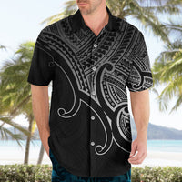 Aotearoa Polynesian Hawaiian Shirt with Maori Koru Black - Wonder Print Shop