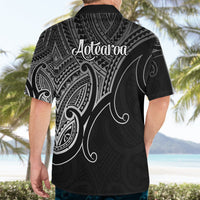 Aotearoa Polynesian Hawaiian Shirt with Maori Koru Black - Wonder Print Shop