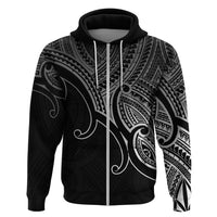 Aotearoa Polynesian Hoodie with Maori Koru Black - Wonder Print Shop