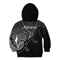 Aotearoa Polynesian Kid Hoodie with Maori Koru Black - Wonder Print Shop