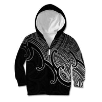 Aotearoa Polynesian Kid Hoodie with Maori Koru Black - Wonder Print Shop