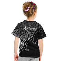 Aotearoa Polynesian Kid T Shirt with Maori Koru Black - Wonder Print Shop