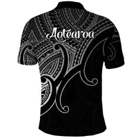 Aotearoa Polynesian Polo Shirt with Maori Koru Black - Wonder Print Shop