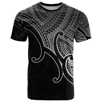 Aotearoa Polynesian T Shirt with Maori Koru Black - Wonder Print Shop