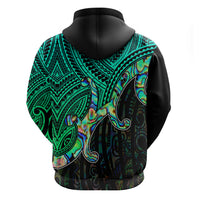 Aotearoa Polynesian Hoodie with Maori Koru Blue - Wonder Print Shop