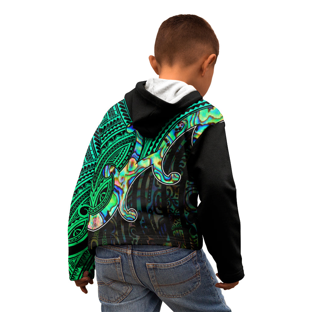 Aotearoa Polynesian Kid Hoodie with Maori Koru Blue - Wonder Print Shop