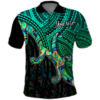 Aotearoa Polynesian Polo Shirt with Maori Koru Blue - Wonder Print Shop