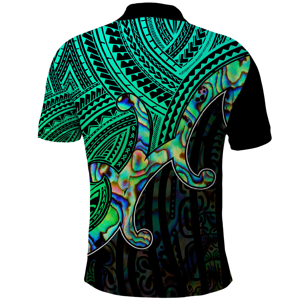 Aotearoa Polynesian Polo Shirt with Maori Koru Blue - Wonder Print Shop