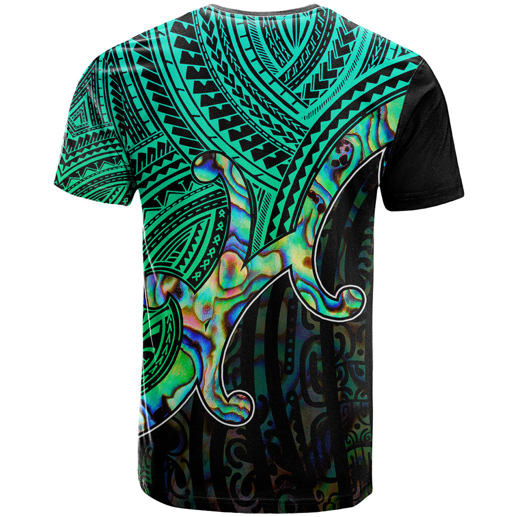 Aotearoa Polynesian T Shirt with Maori Koru Blue - Wonder Print Shop