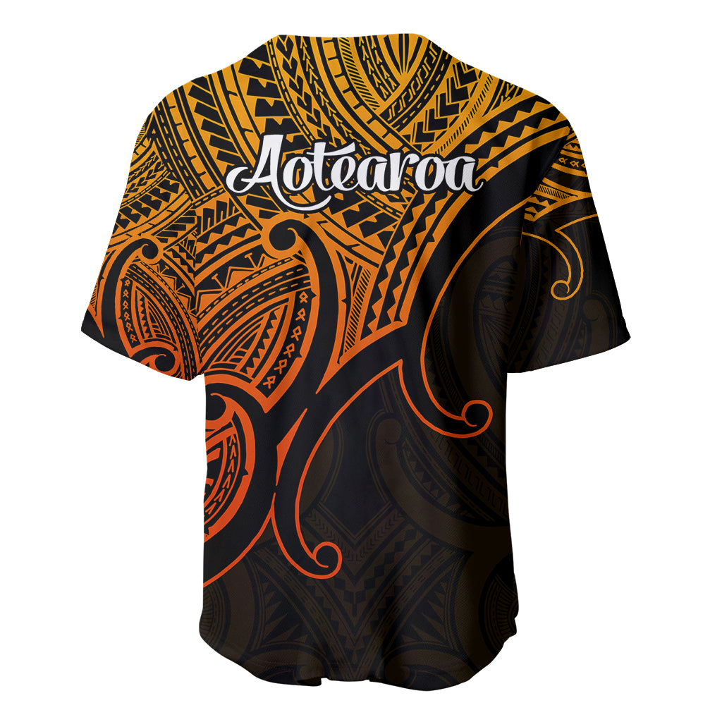 Aotearoa Polynesian Baseball Jersey with Maori Koru Gold LT9 - Wonder Print Shop