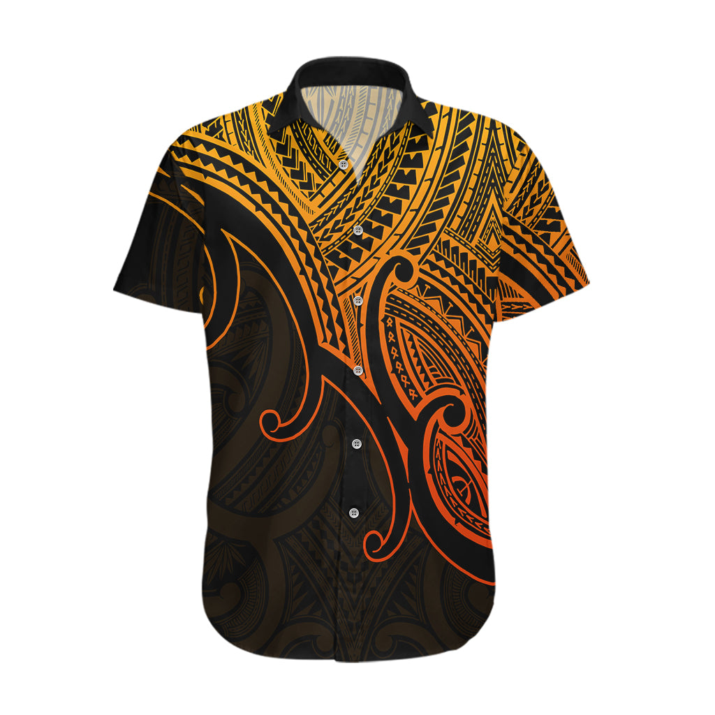 Aotearoa Polynesian Hawaiian Shirt with Maori Koru Gold - Wonder Print Shop