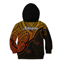 Aotearoa Polynesian Kid Hoodie with Maori Koru Gold - Wonder Print Shop