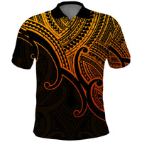 Aotearoa Polynesian Polo Shirt with Maori Koru Gold - Wonder Print Shop