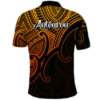 Aotearoa Polynesian Polo Shirt with Maori Koru Gold - Wonder Print Shop