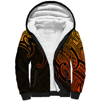 Aotearoa Polynesian Sherpa Hoodie with Maori Koru Gold - Wonder Print Shop