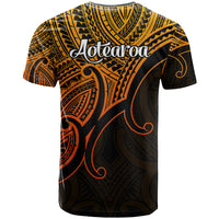 Aotearoa Polynesian T Shirt with Maori Koru Gold - Wonder Print Shop
