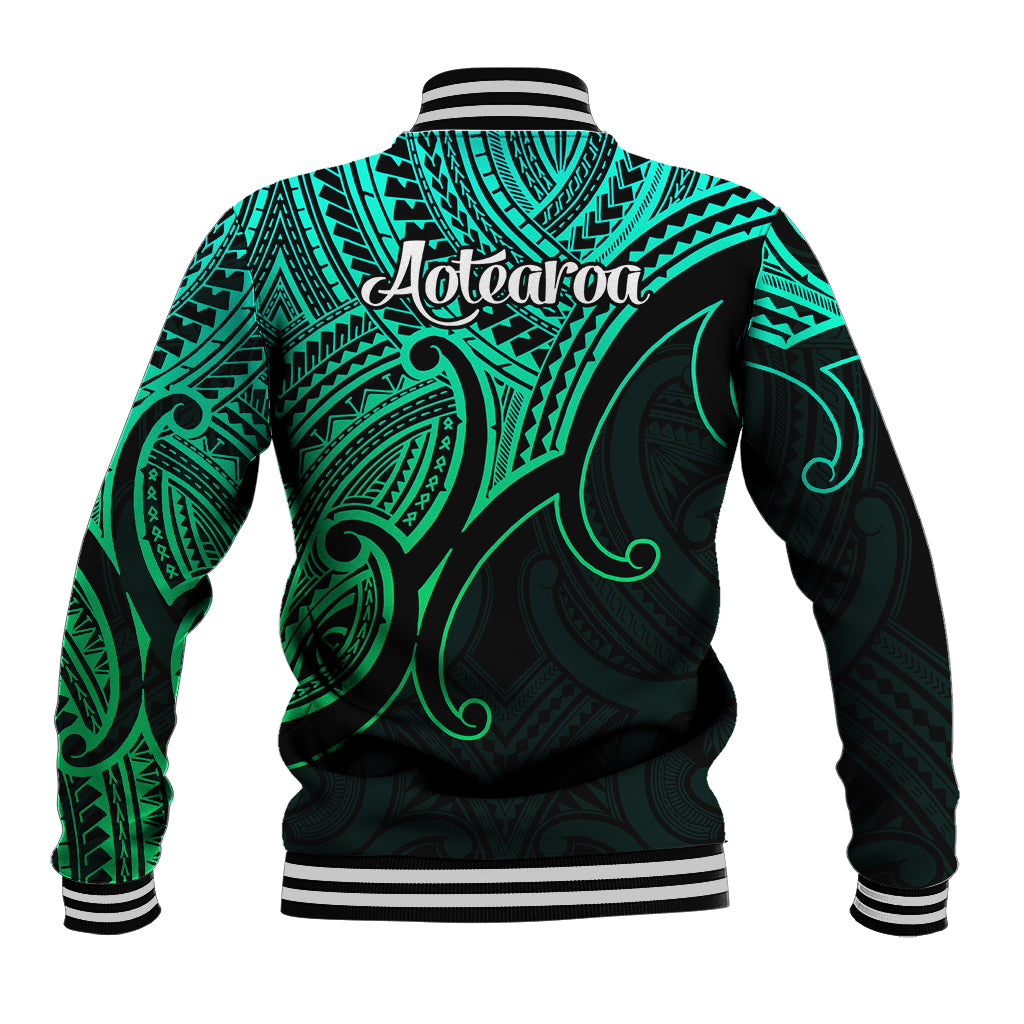 Aotearoa Polynesian Baseball Jacket with Maori Koru Green LT9 - Wonder Print Shop
