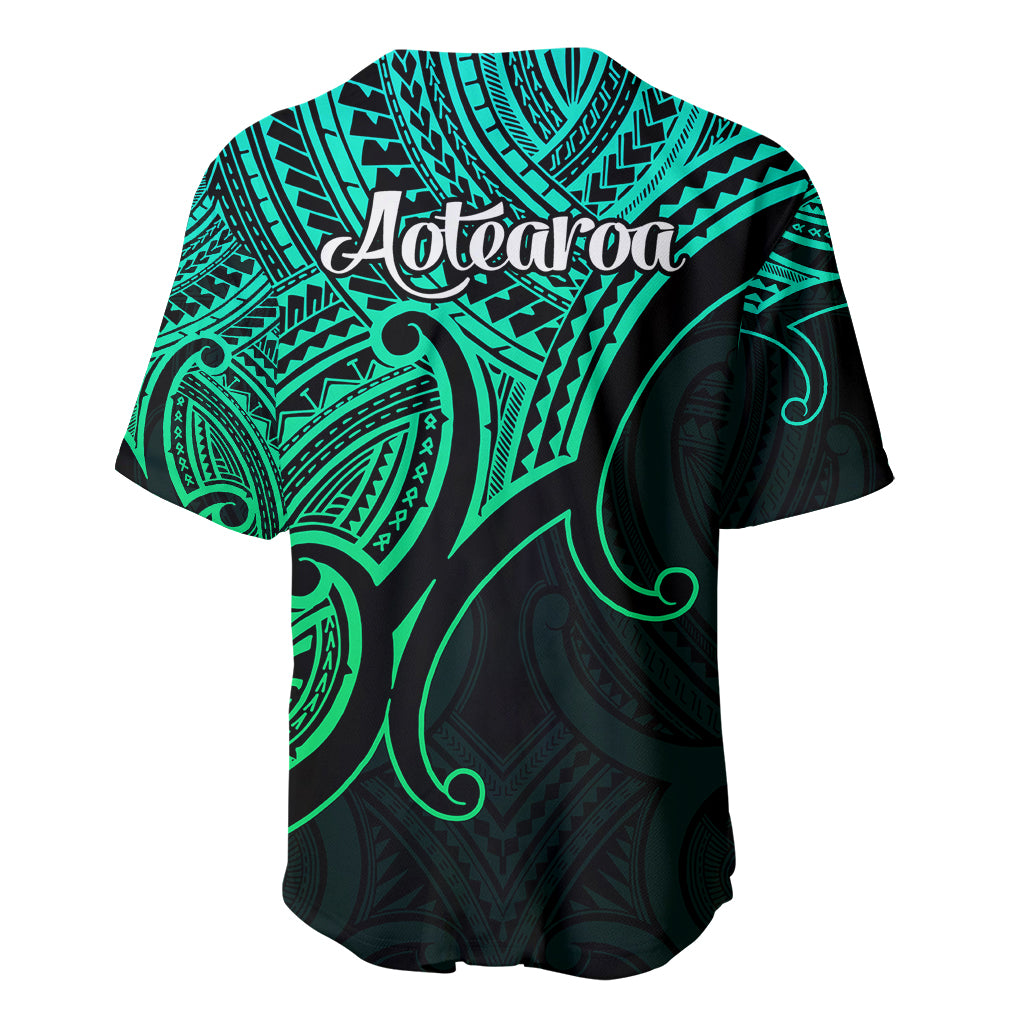 Aotearoa Polynesian Baseball Jersey with Maori Koru Green LT9 - Wonder Print Shop