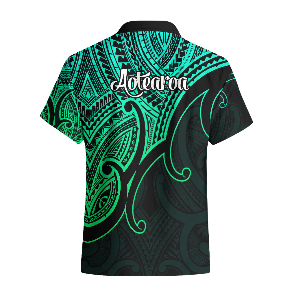 Aotearoa Polynesian Hawaiian Shirt with Maori Koru Green - Wonder Print Shop