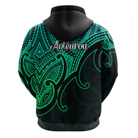 Aotearoa Polynesian Hoodie with Maori Koru Green - Wonder Print Shop