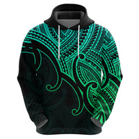 Aotearoa Polynesian Hoodie with Maori Koru Green - Wonder Print Shop