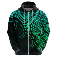 Aotearoa Polynesian Hoodie with Maori Koru Green - Wonder Print Shop