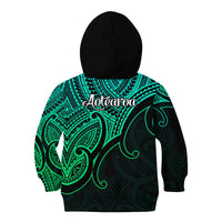 Aotearoa Polynesian Kid Hoodie with Maori Koru Green - Wonder Print Shop