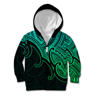 Aotearoa Polynesian Kid Hoodie with Maori Koru Green - Wonder Print Shop