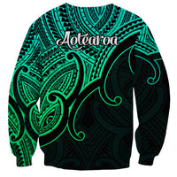 Aotearoa Polynesian Sweatshirt with Maori Koru Green - Wonder Print Shop