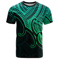 Aotearoa Polynesian T Shirt with Maori Koru Green - Wonder Print Shop