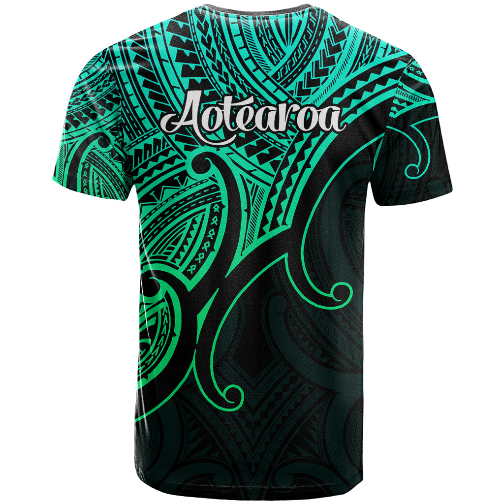Aotearoa Polynesian T Shirt with Maori Koru Green - Wonder Print Shop