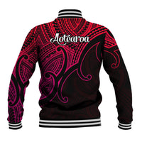 Aotearoa Polynesian Baseball Jacket with Maori Koru Pink LT9 - Wonder Print Shop