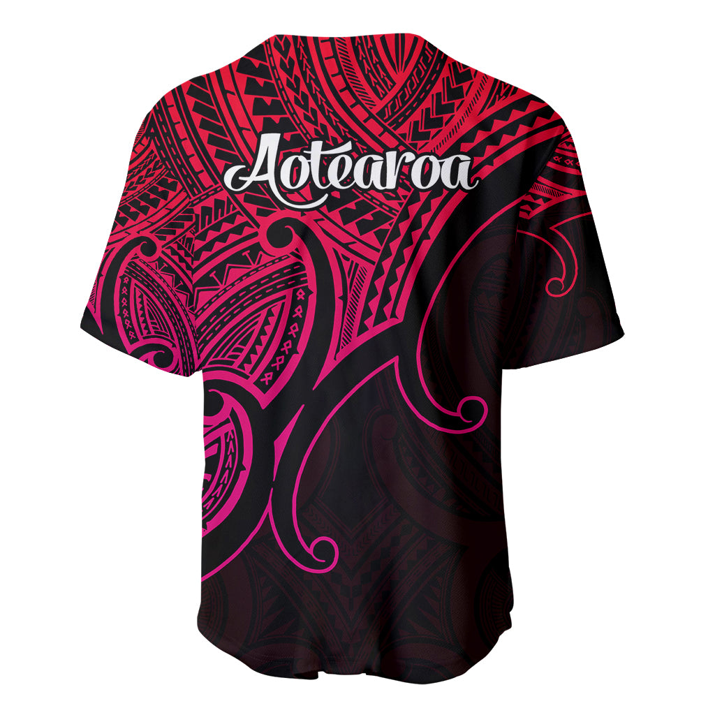 Aotearoa Polynesian Baseball Jersey with Maori Koru Pink LT9 - Wonder Print Shop