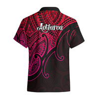 Aotearoa Polynesian Hawaiian Shirt with Maori Koru Pink - Wonder Print Shop