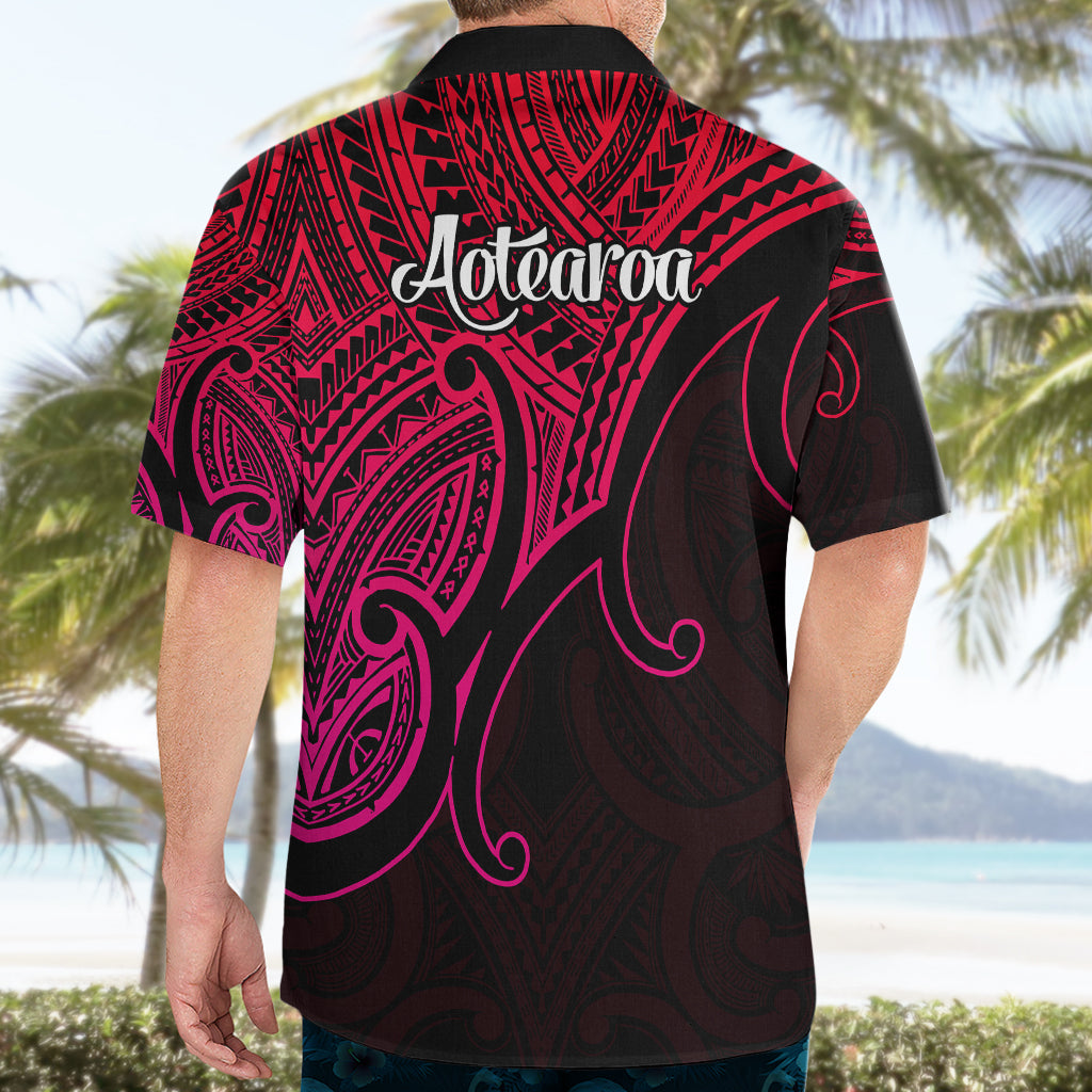 Aotearoa Polynesian Hawaiian Shirt with Maori Koru Pink - Wonder Print Shop